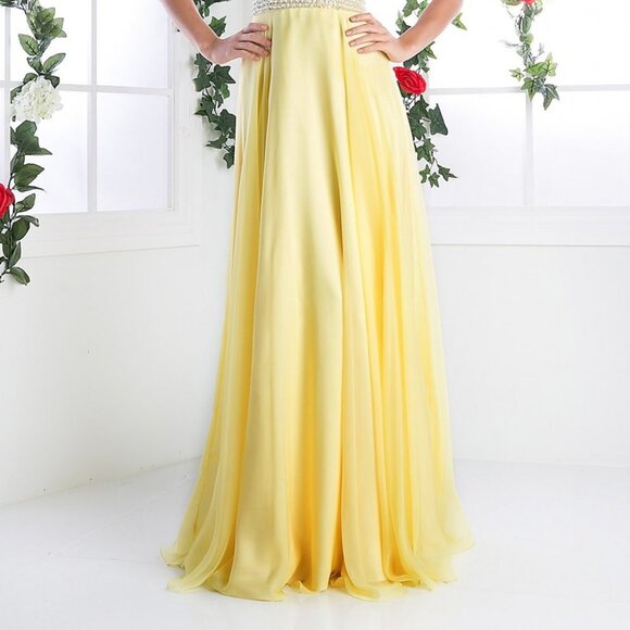 Illusion Halter Neck A-Line Evening Dress CD8107 - Picture 4 of 5